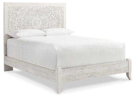 Paxberry Whitewash Queen Panel Bed, Dresser, 2 Chests and 2 Nightstands from Ashley - Luna Furniture