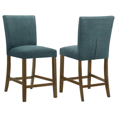 Paxton Teal Blue Upholstered Counter Height Dining Chair, Set of 2 from Coaster - Luna Furniture