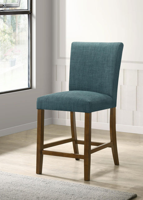 Paxton Teal Blue Upholstered Counter Height Dining Chair, Set of 2 from Coaster - Luna Furniture