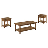 Payne Distressed Brown 3-Piece Coffee and 1-Drawer End Table Set from Coaster - Luna Furniture
