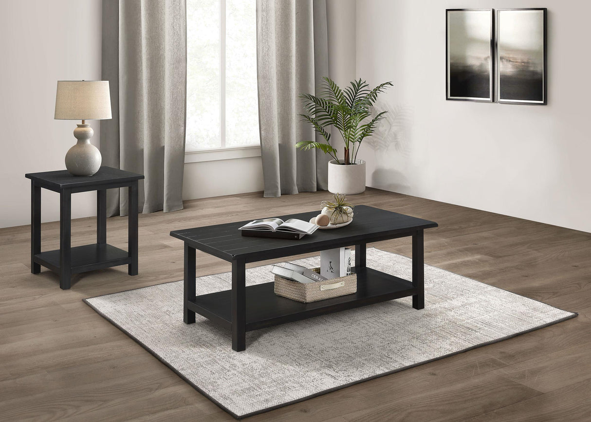 Payne Distressed Java 2-Piece Coffee and End Table Set from Coaster - Luna Furniture