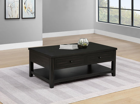 Payne Distressed Java 48-inch Mobile Lift Top Coffee Table from Coaster - Luna Furniture