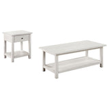 Payne Distressed White 2-Piece Coffee and 1-Drawer End Table Set from Coaster - Luna Furniture