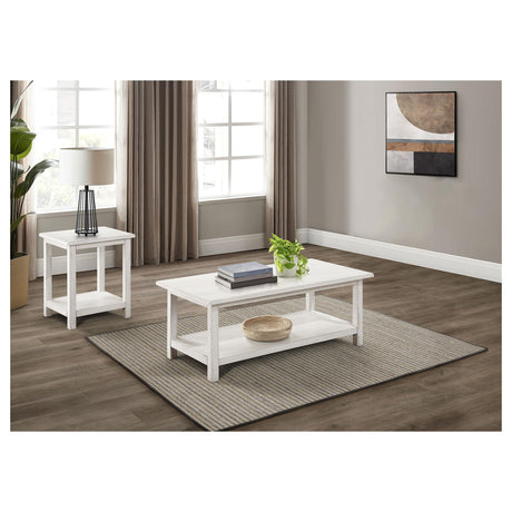 Payne Distressed White 2-Piece Coffee and End Table Set from Coaster - Luna Furniture
