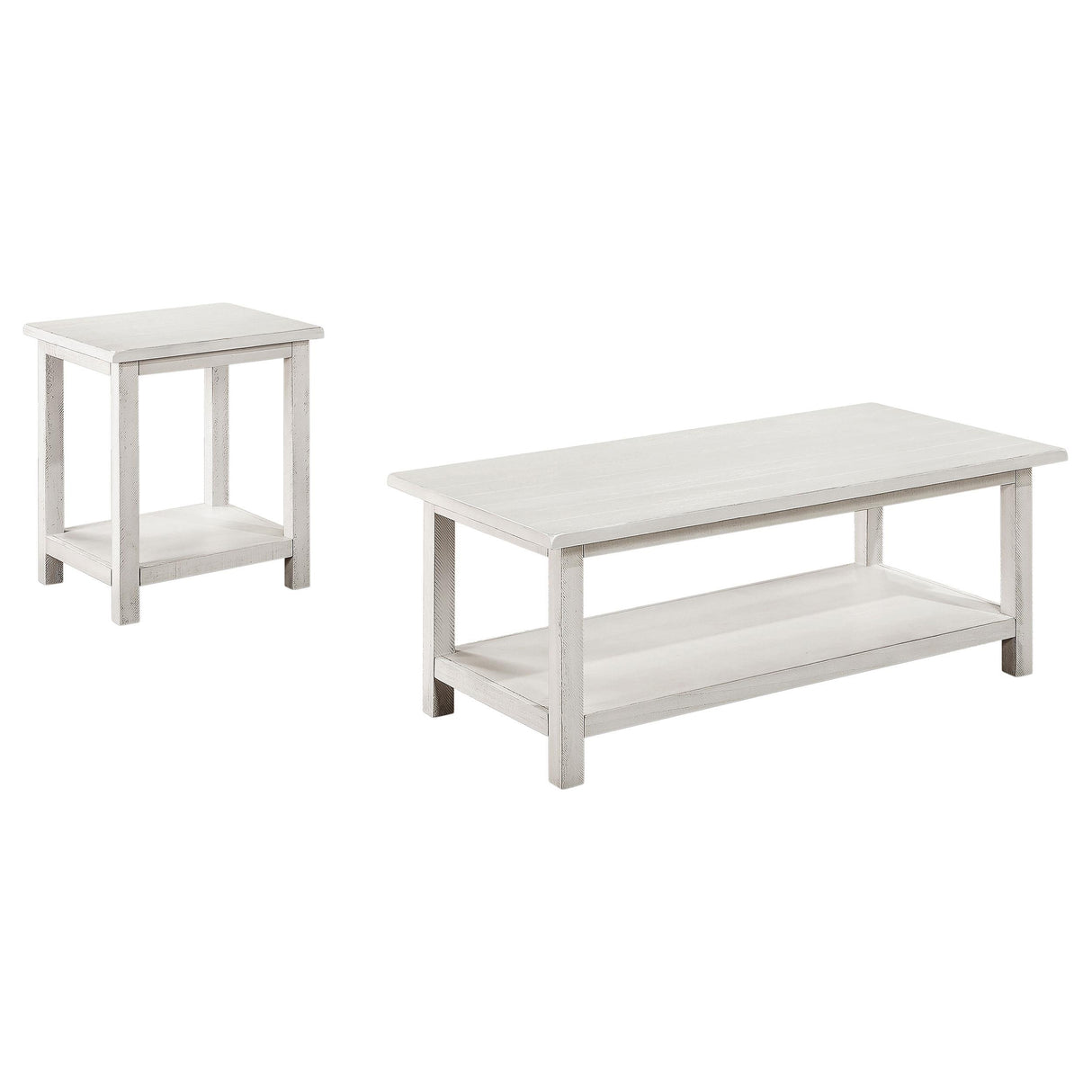 Payne Distressed White 2-Piece Coffee and End Table Set from Coaster - Luna Furniture