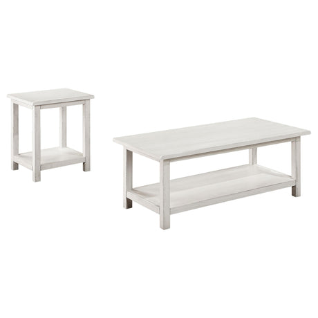Payne Distressed White 2-Piece Coffee and End Table Set from Coaster - Luna Furniture