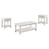 Payne Distressed White 3-Piece Coffee and 1-Drawer End Table Set from Coaster - Luna Furniture
