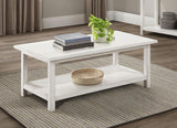 Payne White Wood Coffee Table with Shelf from Coaster - Luna Furniture
