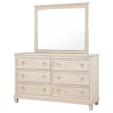 Pembroke Washed Oak 6-Drawer Bedroom Dresser with Mirror from Coaster - Luna Furniture