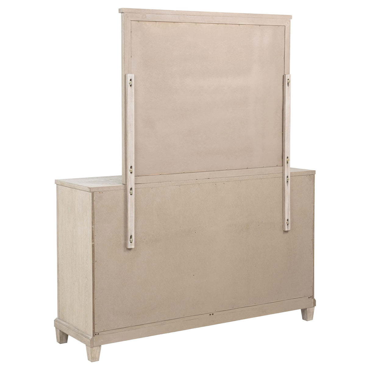 Pembroke Washed Oak 6-Drawer Bedroom Dresser with Mirror from Coaster - Luna Furniture