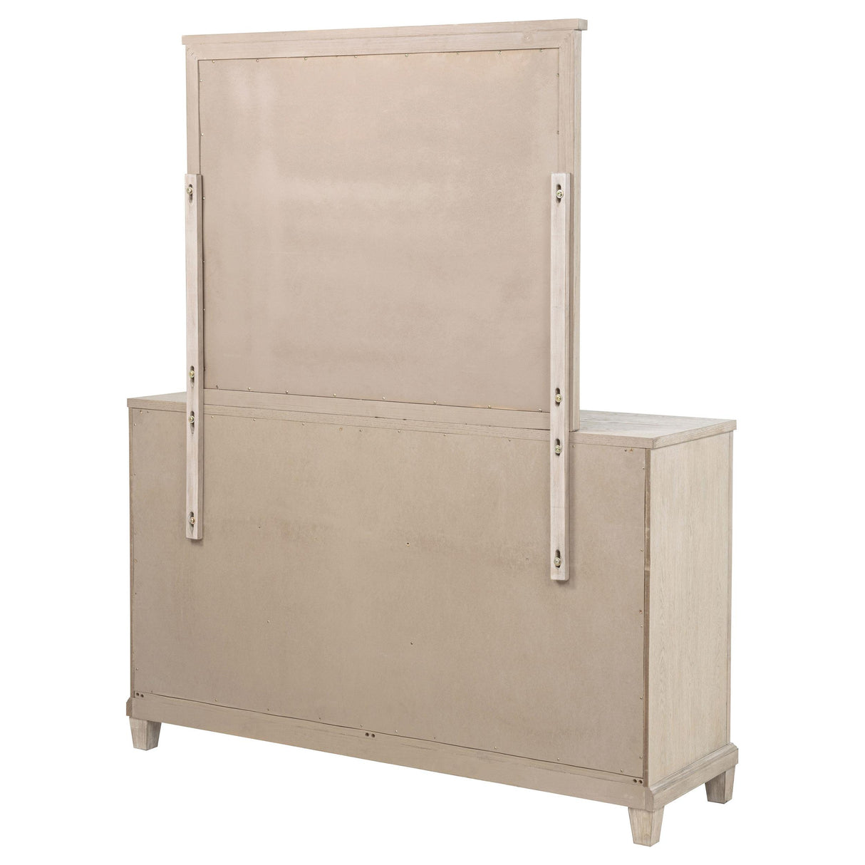 Pembroke Washed Oak 6-Drawer Bedroom Dresser with Mirror from Coaster - Luna Furniture