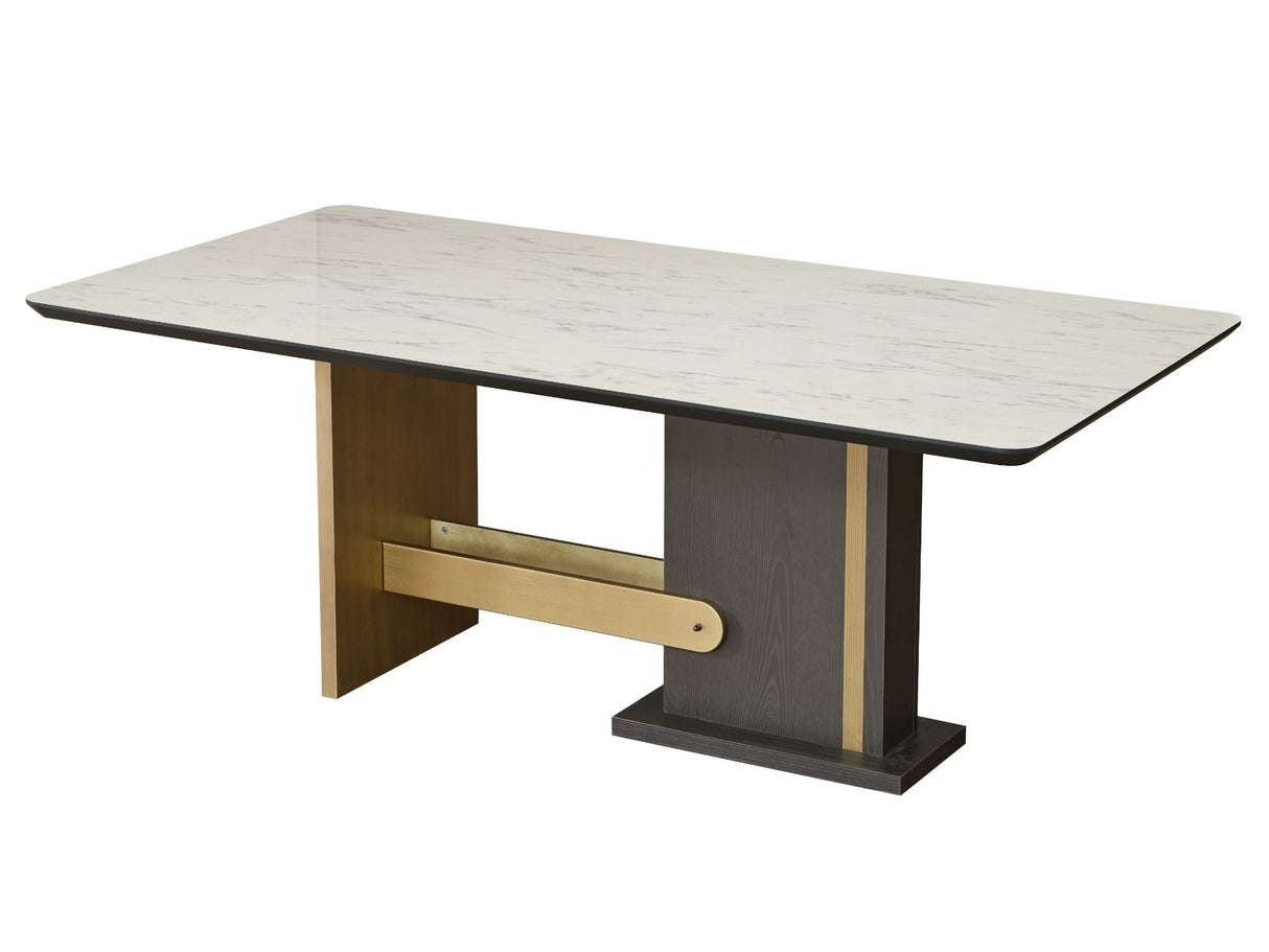 Pendik Black/Cream Dining Room (Dining Table & 6 Dining Chair) from Furnia - Luna Furniture