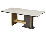 Pendik Black/Cream Dining Room (Dining Table & 6 Dining Chair) from Furnia - Luna Furniture