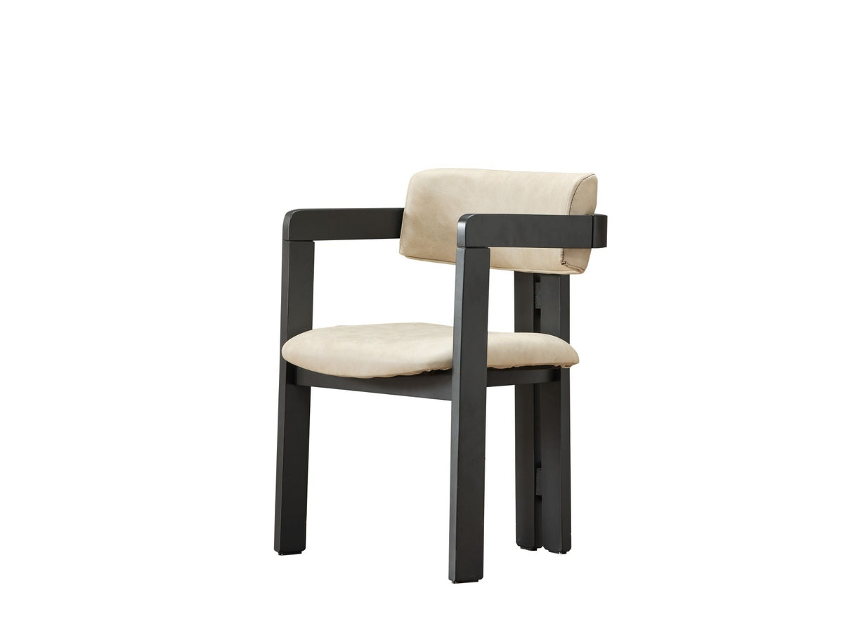 Pendik Black/Cream Dining Room (Dining Table & 6 Dining Chair) from Furnia - Luna Furniture