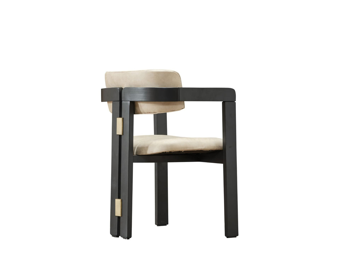 Pendik Black/Cream Dining Room (Dining Table & 6 Dining Chair) from Furnia - Luna Furniture