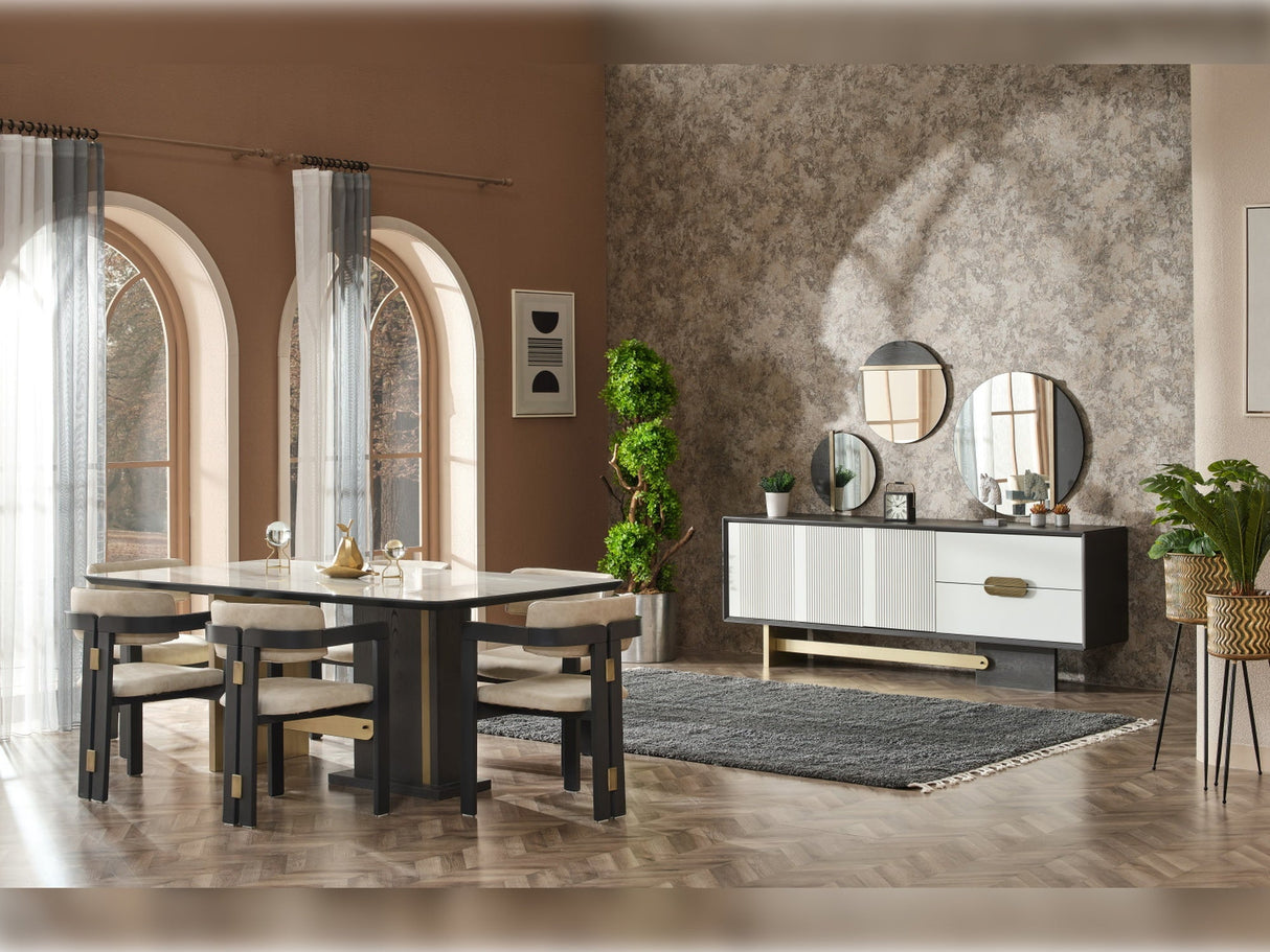 Pendik Diningroom Consol With Mirror from Furnia - Luna Furniture
