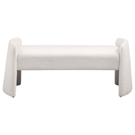 Peoria Ivory Velvet Upholstered Accent Bench from Coaster - Luna Furniture