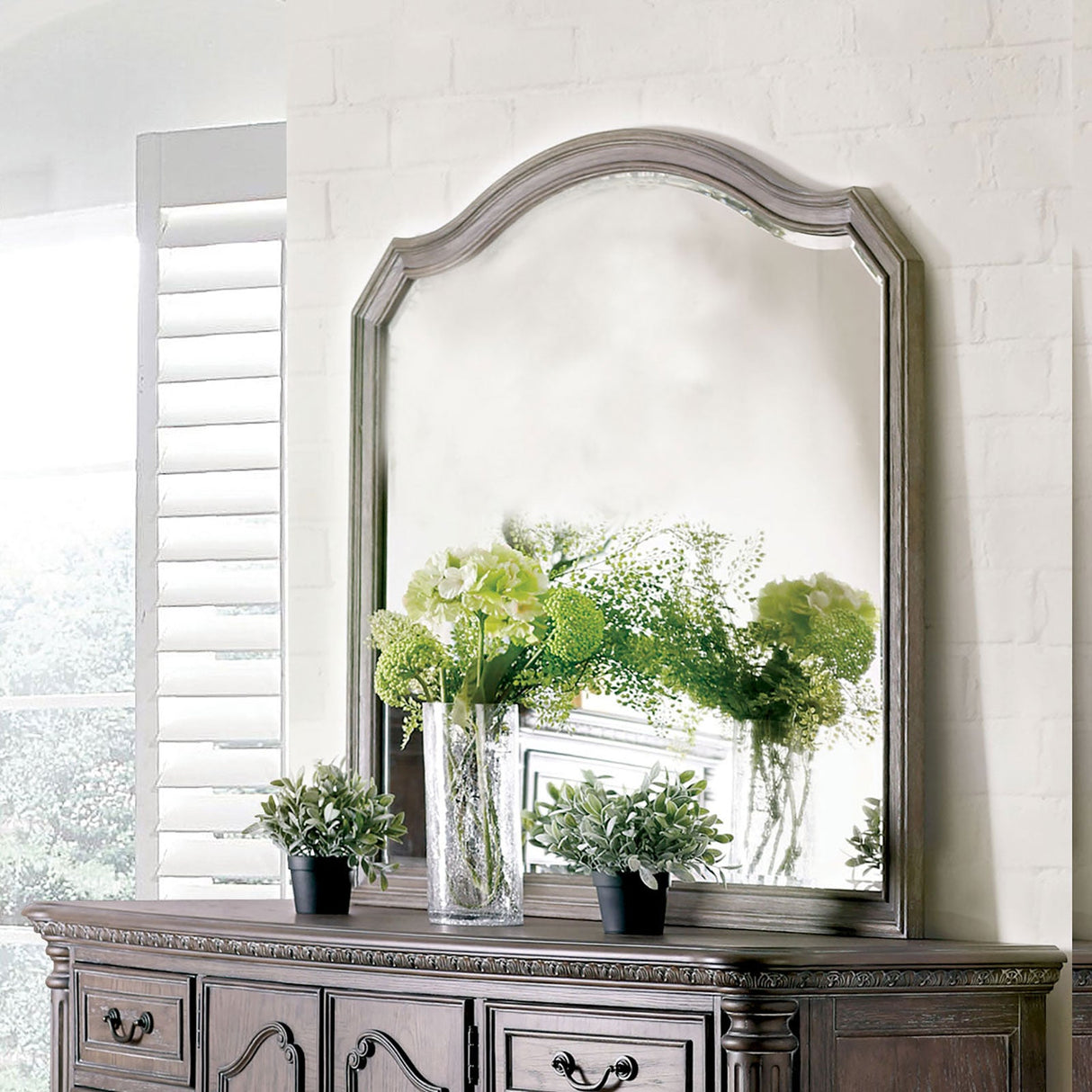 Persephone Rustic Natural Mirror (Mirror Only) from Furniture of America - Luna Furniture