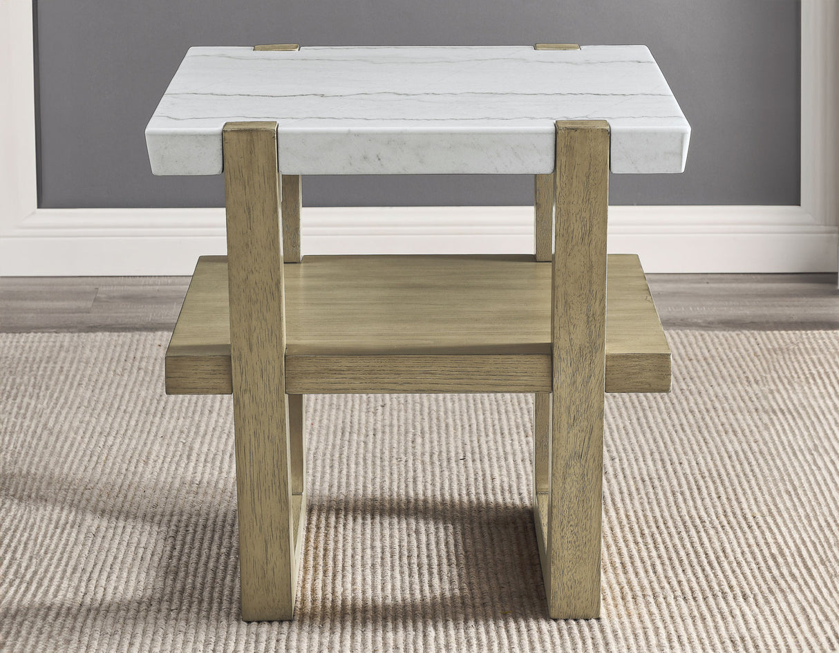Perth White Marble End Table from Steve Silver - Luna Furniture