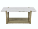 Perth White Marble Top Cocktail Table with Casters from Steve Silver - Luna Furniture