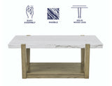 Perth White Marble Top Cocktail Table with Casters from Steve Silver - Luna Furniture