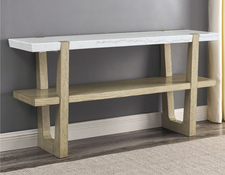 Perth White Marble Top Sofa Table from Steve Silver - Luna Furniture