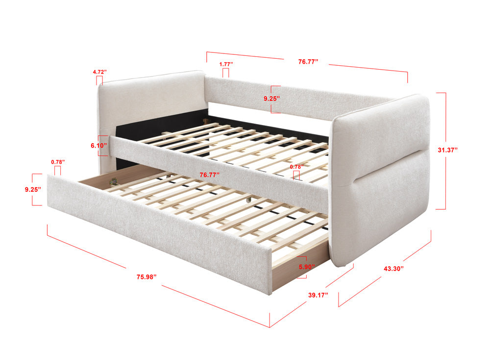 Philipa Oatmeal Twin Daybed with Trundle from Crown Mark - Luna Furniture
