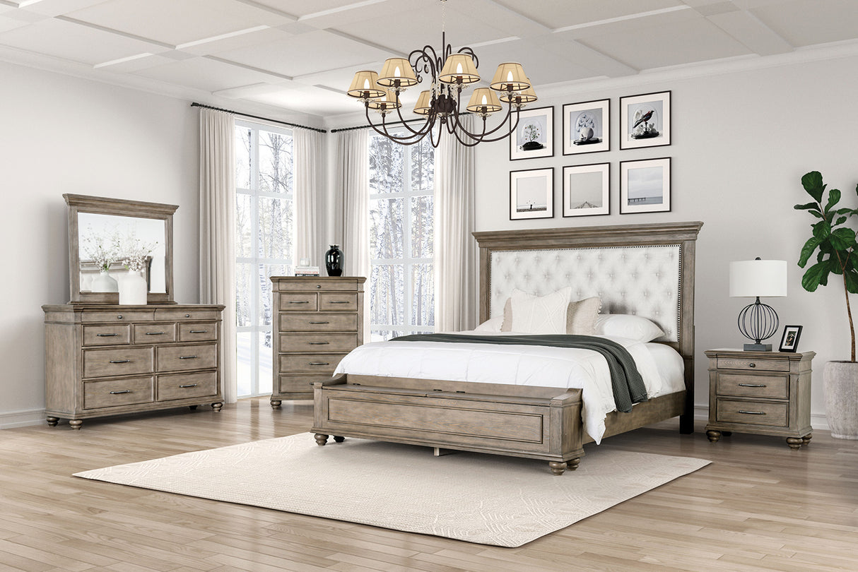 Philomath Aged Oak King Bed from Furniture of America - Luna Furniture