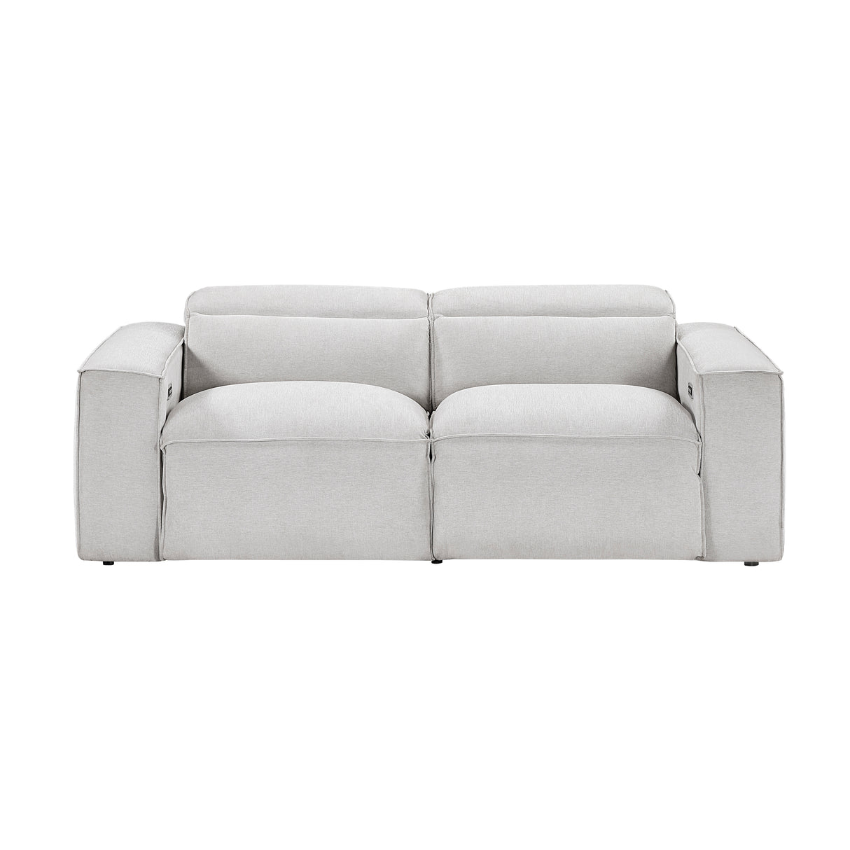 8414GRY-2PWH* (2)Power Double Reclining Love Seat with Power Headrests from Homelegance - Luna Furniture