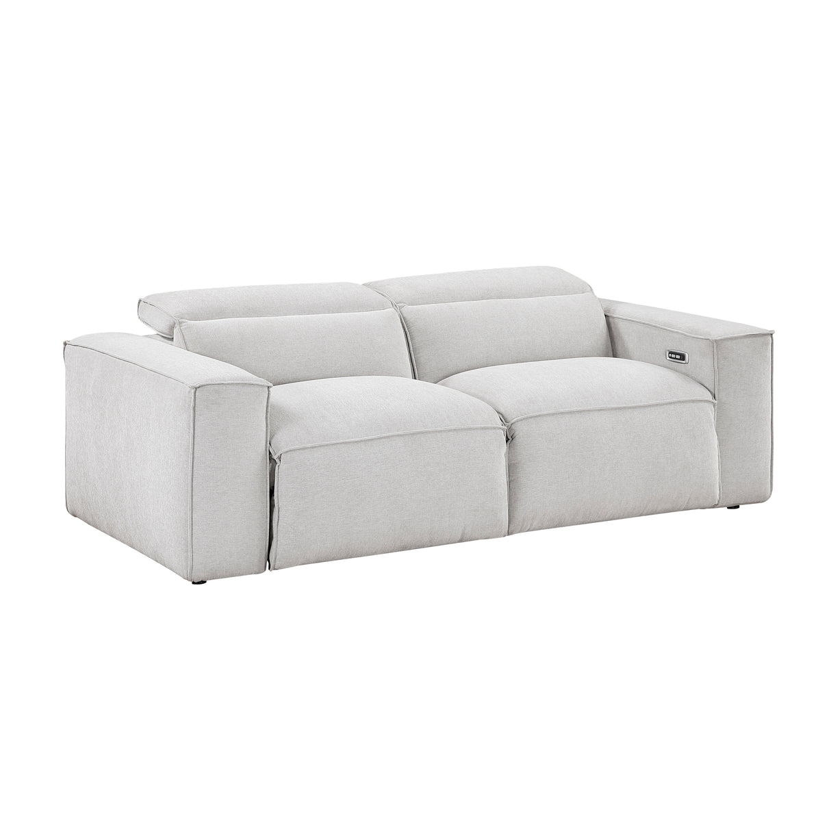 8414GRY-2PWH* (2)Power Double Reclining Love Seat with Power Headrests from Homelegance - Luna Furniture