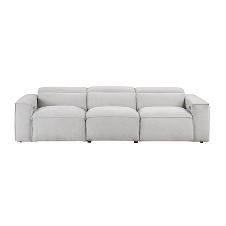 8414GRY-3PWH* (3) Power Double Reclining Sofa with Power Headrests from Homelegance - Luna Furniture