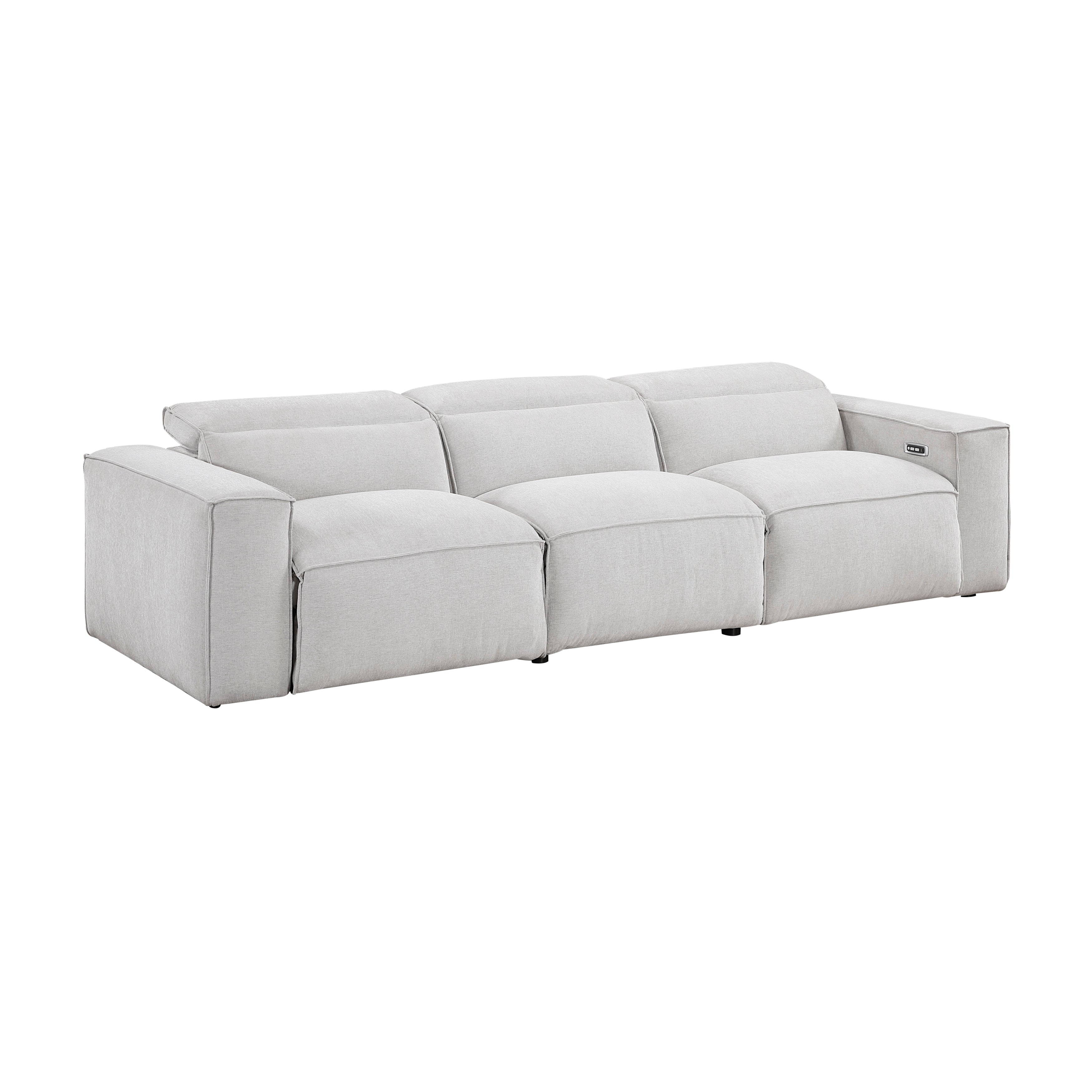 Homelegance Phoebe Light Gray Power Double Reclining Sofa with