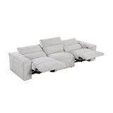 Phoebe Light Gray Power Double Reclining Sofa with Power Headrests from Homelegance - Luna Furniture