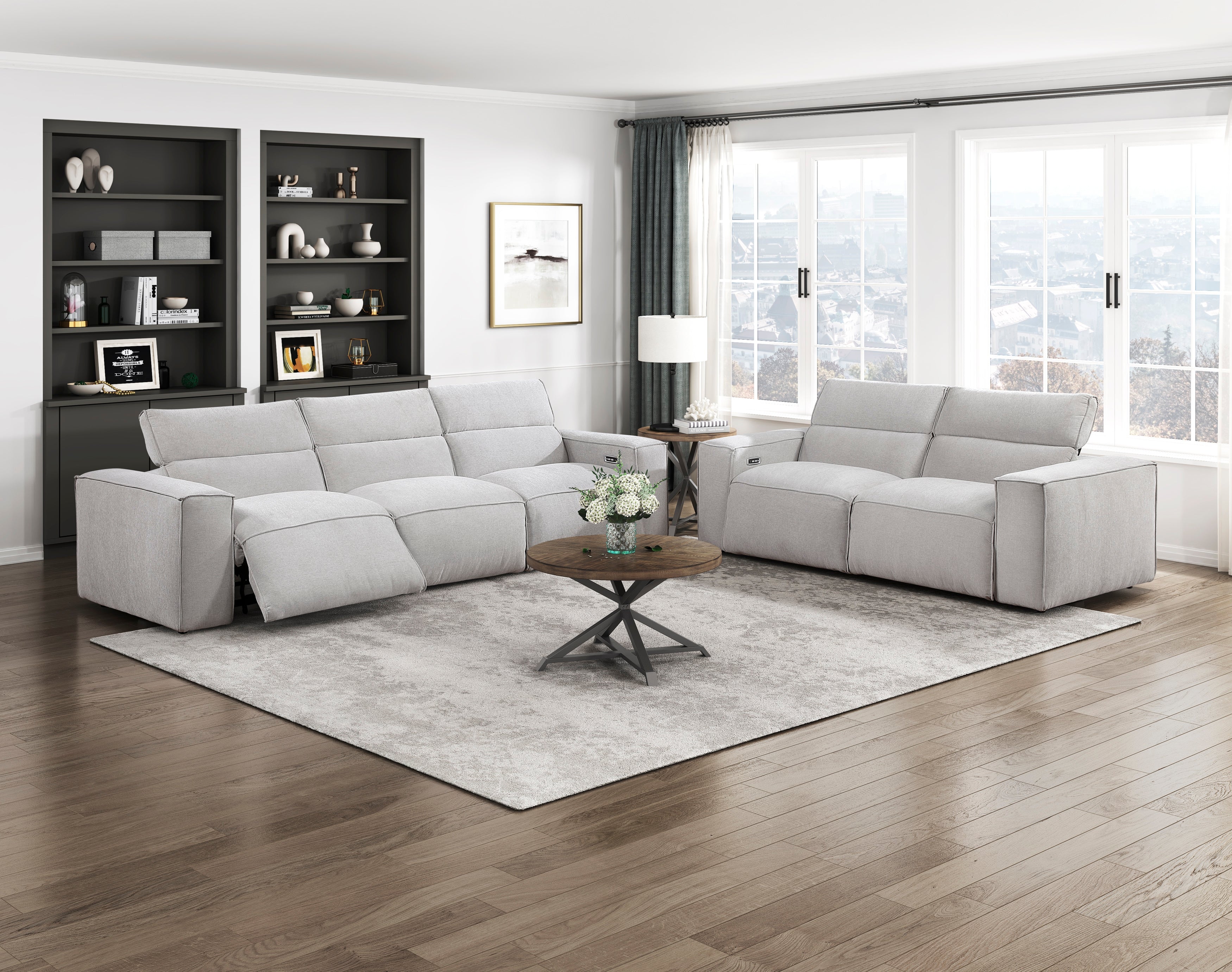 (luxury house)　福箱　2020 surface go Homelegance Phoebe Light Gray Power Double Reclining Living Room