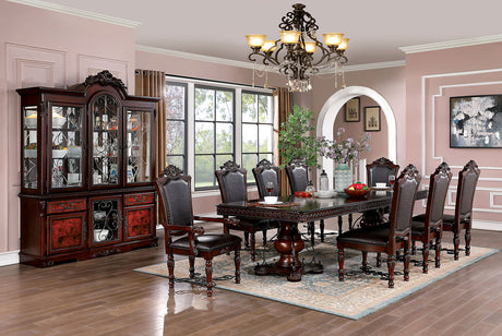 Picardy Brown Cherry 7 Pc Dining Table Set from Furniture of America - Luna Furniture