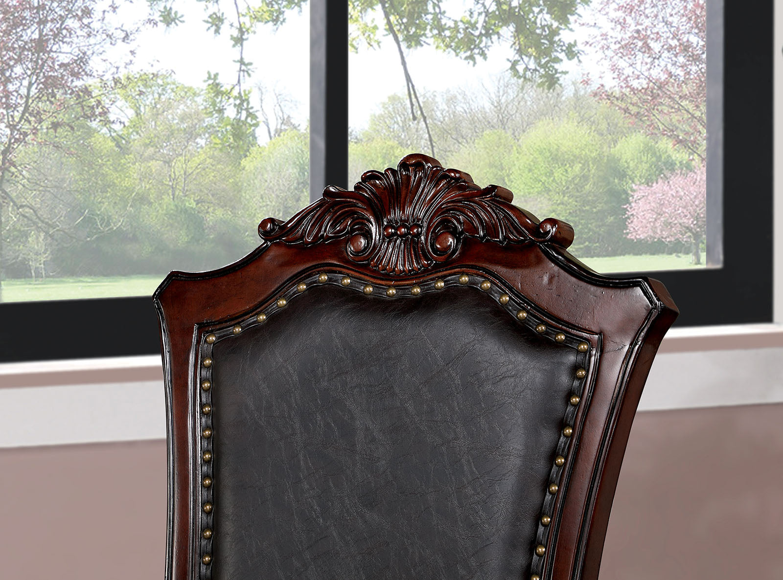 Furniture of America Picardy Brown Cherry/Black Side Chair – Luna