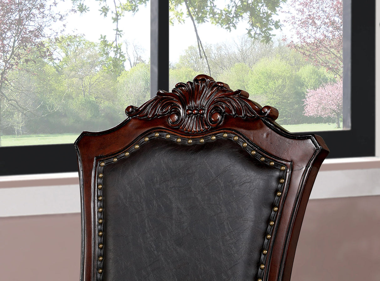 Picardy Brown Cherry/Black Side Chair from Furniture of America - Luna Furniture