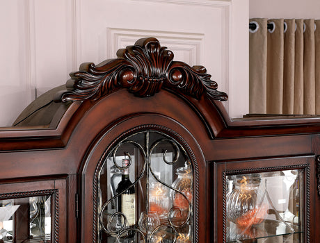 Picardy Brown Cherry Hutch & Buffet from Furniture of America - Luna Furniture