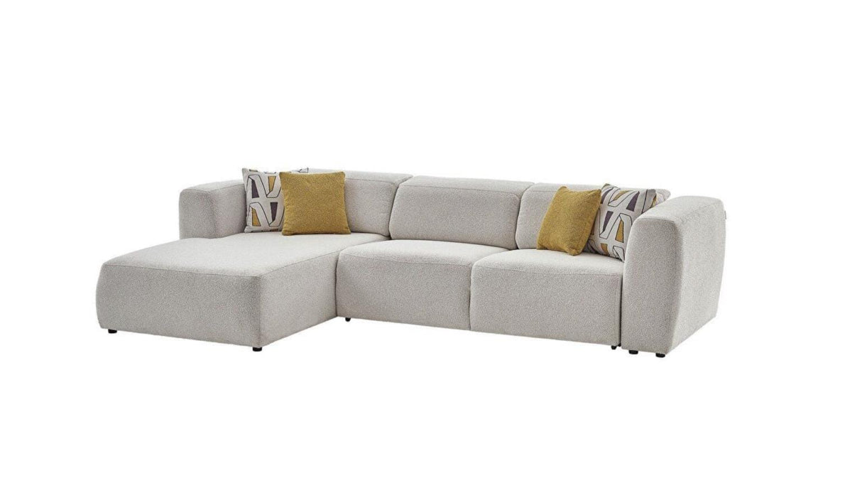 Picasso Oscar White LAF Chaise Sleeper Sectional from Bellona - Luna Furniture