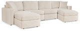 Pillar Peak 4-Piece Sectional with Ottoman in Oyster from Ashley - Luna Furniture
