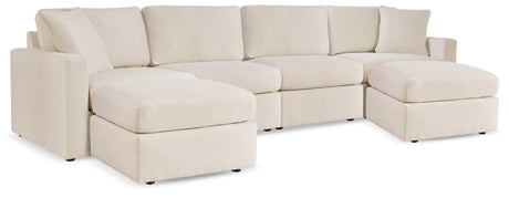 Pillar Peak 4-Piece Sectional with Ottoman in Oyster from Ashley - Luna Furniture
