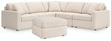 Pillar Peak 5-Piece Sectional with Ottoman in Oyster from Ashley - Luna Furniture