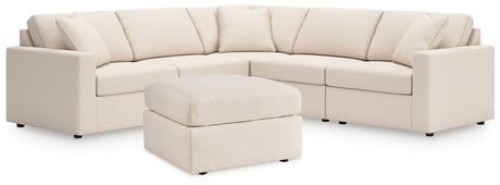 Pillar Peak 5-Piece Sectional with Ottoman in Oyster from Ashley - Luna Furniture
