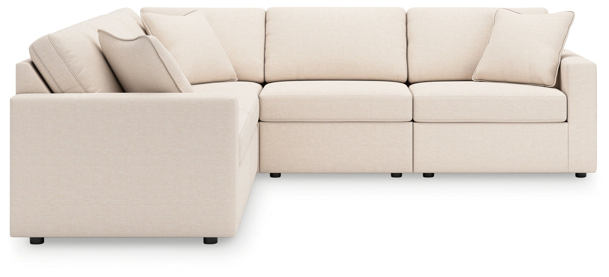 Pillar Peak 5-Piece Sectional with Ottoman in Oyster from Ashley - Luna Furniture