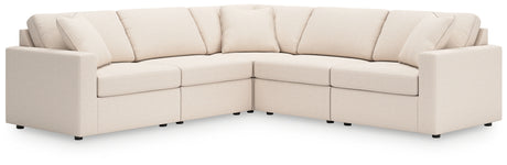 Pillar Peak 5-Piece Sectional with Ottoman in Oyster from Ashley - Luna Furniture