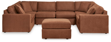 Pillar Peak 6-Piece Sectional with Ottoman in Spice from Ashley - Luna Furniture