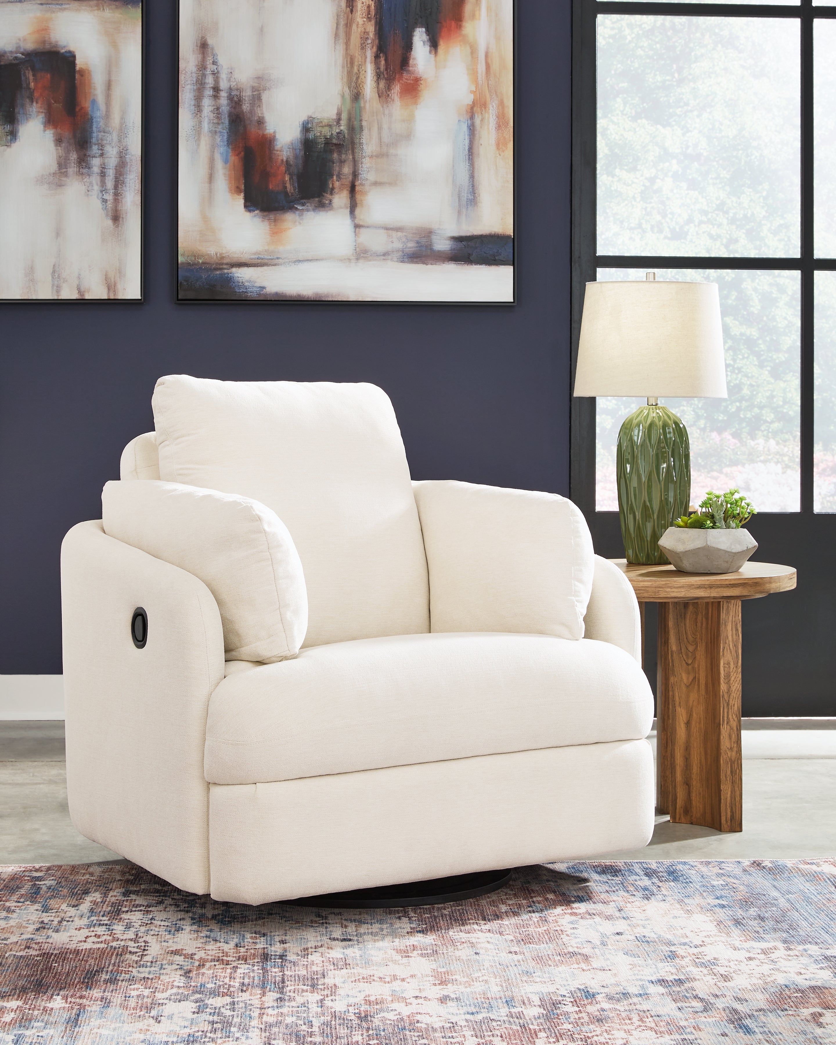 Pillar Peak Oyster Swivel Glider Recliner - Luna Furniture