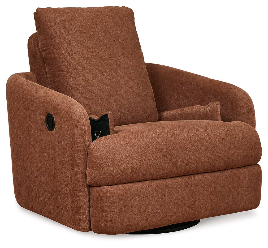 Pillar Peak Spice Swivel Glider Recliner from Ashley - Luna Furniture