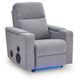 Pineland Pewter Power Glider Recliner with Audio System from Ashley Furniture - Luna Furniture
