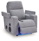 Pineland Pewter Power Glider Recliner with Audio System from Ashley Furniture - Luna Furniture